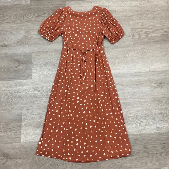 Wilfred Aritzia Libretto Puff Sleeve Button Up Midi Dress Women's M - Picture 3 of 11